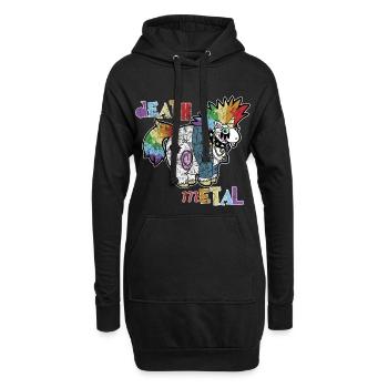 Death Metal Einhorn Musik Metal Head Rocker Heavy - Hoodie-Kleid - Schwarz - Vorne