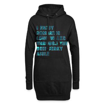I enjoy romantic walks through the - Hoodie Dress - black - Front