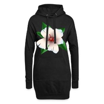 Hibiskus - Hibiskusblüte - Hoodie-Kleid - Schwarz - Vorne