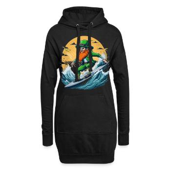 Surf de trèfle de la Saint-Patrick - Sweat-shirt à capuche long Femme - noir - Devant