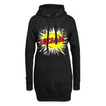 Luca Name Lustige Sprechblase Lucaaa! - Hoodie-Kleid - Schwarz - Vorne