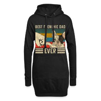 Meilleur papa Frenchie de tous les temps Français Bulldog Papa - Sweat-shirt à capuche long Femme - noir - Devant