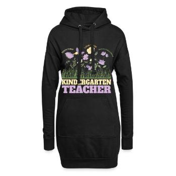 Kindergärtnerin Blume Groovy Teacher Zurück Zur - Hoodie-Kleid - Schwarz - Vorne