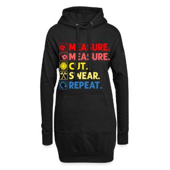 Mesure Coupe Jurer Répéter Charpentier - Sweat-shirt à capuche long Femme - noir - Devant