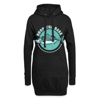Drop The Bass Dynamisches Anglermotiv - Hoodie-Kleid - Schwarz - Vorne