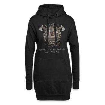 Floki's Shipyard Wikinger Viking Langschiff - Hoodie-Kleid - Schwarz - Vorne