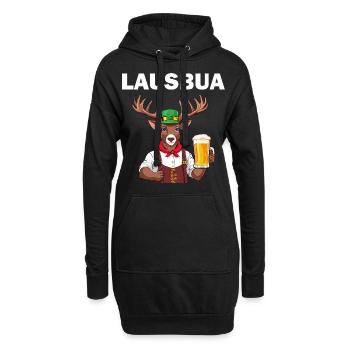 Lausbua Lederhose Hirsch Tracht Trachten Ersatz - Hoodie-Kleid - Schwarz - Vorne