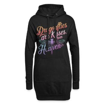 Libellule Libellules Insectes Nature - Sweat-shirt à capuche long Femme - noir - Devant