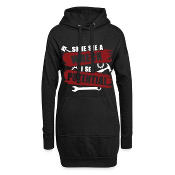 Certains voient une épave, je vois une créativité potentielle - Sweat-shirt à capuche long Femme - noir - Devant