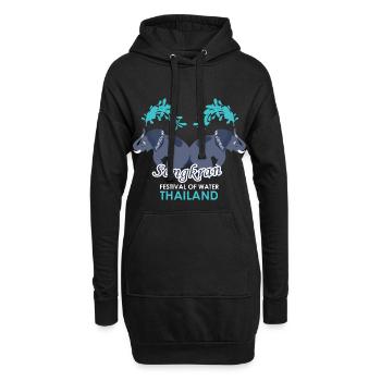 SongKran Festival Des Wassers Thailand - Hoodie-Kleid - Schwarz - Vorne