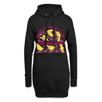 Les oiseaux travaillent pour la bourgeoisie - Sweat-shirt à capuche long Femme - noir - Devant