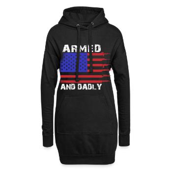 Bewaffnet und väterlich Lustige väterliche Väter - Hoodie-Kleid - Schwarz - Vorne