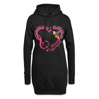 Musicothérapeute Appréciation Musicien de musique - Sweat-shirt à capuche long Femme - noir - Devant