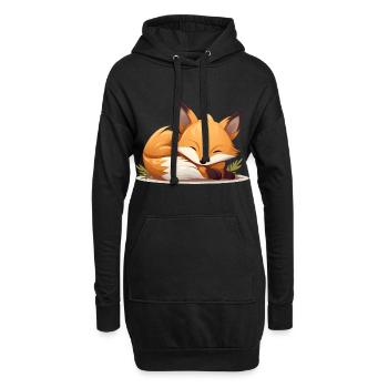 Süßes schlafender Fuchs für Waldtier Fans - Hoodie-Kleid - Schwarz - Vorne