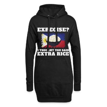 Excercise Ich Dachte, Sie Sagten Extra Reis - Hoodie-Kleid - Schwarz - Vorne