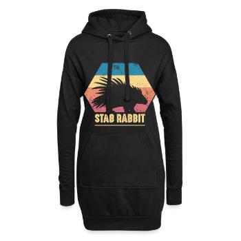 Stab Kaninchen Stachelschwein Wildlife - Hoodie-Kleid - Schwarz - Vorne