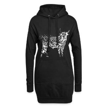 Stier - Hoodie-Kleid - Schwarz - Vorne