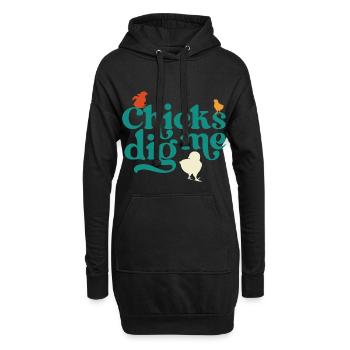 Chicks Dig Me Funny Easter Chicken - Hoodie Dress - black - Front