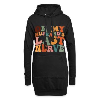 Sur le dernier nerf de mon mari - Sweat-shirt à capuche long Femme - noir - Devant