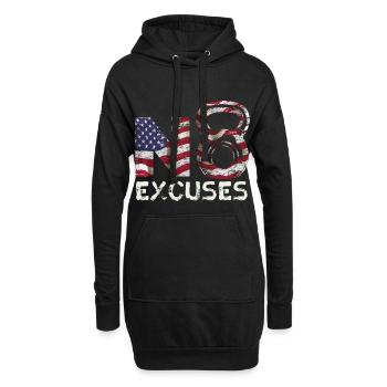 Patriotique 4th of July Body Workout Pas d’excuses - Sweat-shirt à capuche long Femme - noir - Devant