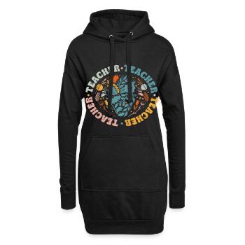 Journée des enseignants hippies drôles de retour à l’école - Sweat-shirt à capuche long Femme - noir - Devant