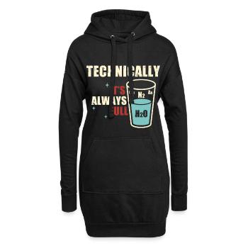 Techniquement, il y a toujours du monde. - Sweat-shirt à capuche long Femme - noir - Devant