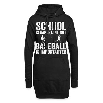 Schule ist wichtig, aber Baseball ist noch wichtiger - Hoodie-Kleid - Schwarz - Vorne