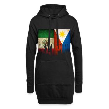 Mexipino Mexican Filipino American Heritage - Sweat-shirt à capuche long Femme - noir - Devant