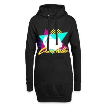 Chinchilla lustiges Entspannen Nagetiere - Hoodie-Kleid - Schwarz - Vorne
