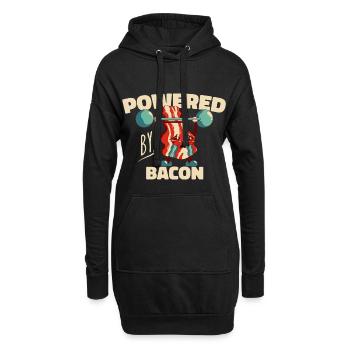 Propulsé par Bacon Funny Bacon Lover - Sweat-shirt à capuche long Femme - noir - Devant