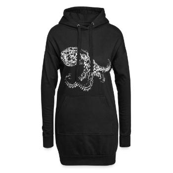 Poulpe - Sweat-shirt à capuche long Femme - noir - Devant