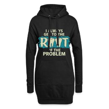 Immer Direkt Zum Kern Des Problems - Hoodie-Kleid - Schwarz - Vorne