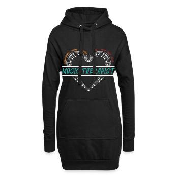 Musicothérapeute Appréciation Musicien de musique - Sweat-shirt à capuche long Femme - noir - Devant