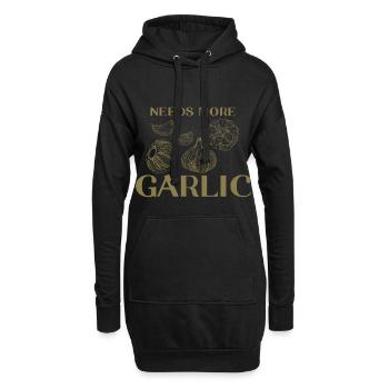 Besoin de plus de gousses d’ail - Sweat-shirt à capuche long Femme - noir - Devant