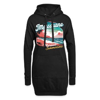 Éclat d'Imessouane: L'Essence Côtière du Maroc - Sweat-shirt à capuche long Femme - noir - Devant