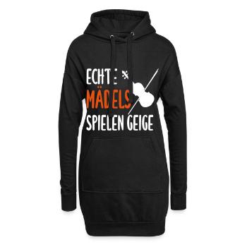 Echte Mädels spielen Geige - Hoodie-Kleid - Schwarz - Vorne