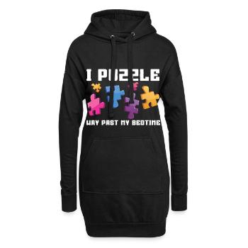 Je suis perplexe bien au-delà de l’heure du coucher - Sweat-shirt à capuche long Femme - noir - Devant
