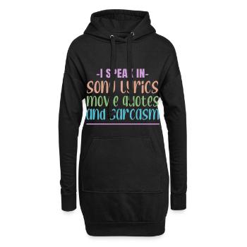 Je parle en paroles de chansons, citations de films et - Sweat-shirt à capuche long Femme - noir - Devant