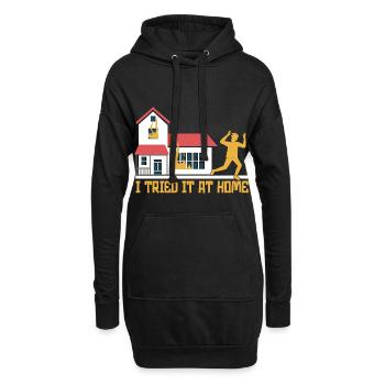 I Tried It At Home Skelett Fahrradunfall - Hoodie-Kleid - Schwarz - Vorne
