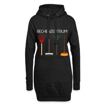 Lustiges Rechenzentrum Gärtner Garten Besen Design - Hoodie-Kleid - Schwarz - Vorne