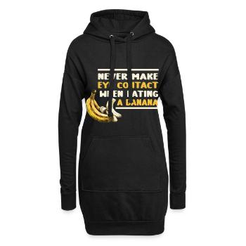 Nie Augenkontakt Bei Banane Essen - Hoodie-Kleid - Schwarz - Vorne