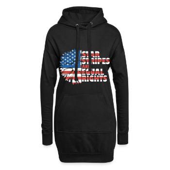 Rayures étoilées et égalité - Sweat-shirt à capuche long Femme - noir - Devant