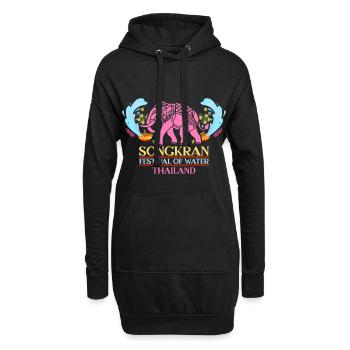 SongKran Festival Des Wassers Thailand - Hoodie-Kleid - Schwarz - Vorne