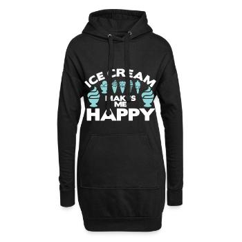 Eiscreme Macht Mich Glücklich Party Kids - Hoodie-Kleid - Schwarz - Vorne