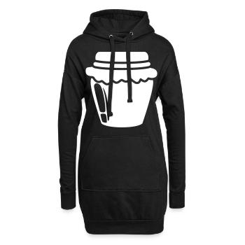 Abeille symbole miel - Sweat-shirt à capuche long Femme - noir - Devant