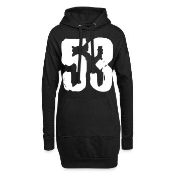 Maillot à 53 numéros - Sweat-shirt à capuche long Femme - noir - Devant