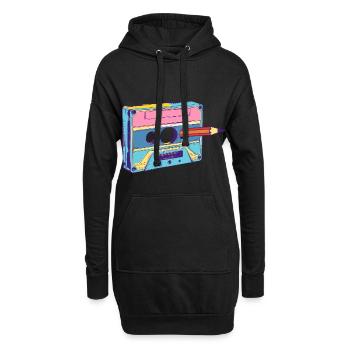 Cassette Musique Mixtape Lecteur de Cassettes des années 80 - Sweat-shirt à capuche long Femme - noir - Devant