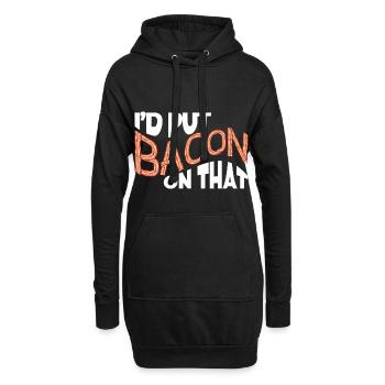 Je mettrais du bacon sur le drôle d’amateur de bacon - Sweat-shirt à capuche long Femme - noir - Devant