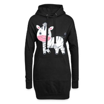 Zebra Familie Mama Baby T-Shirt - Hoodie-Kleid - Schwarz - Vorne