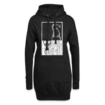 Schach - Hoodie-Kleid - Schwarz - Vorne